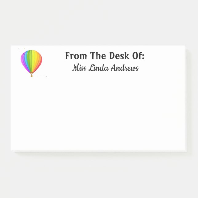 Personalise Hot Air Balloon Post-it Notes (Front)