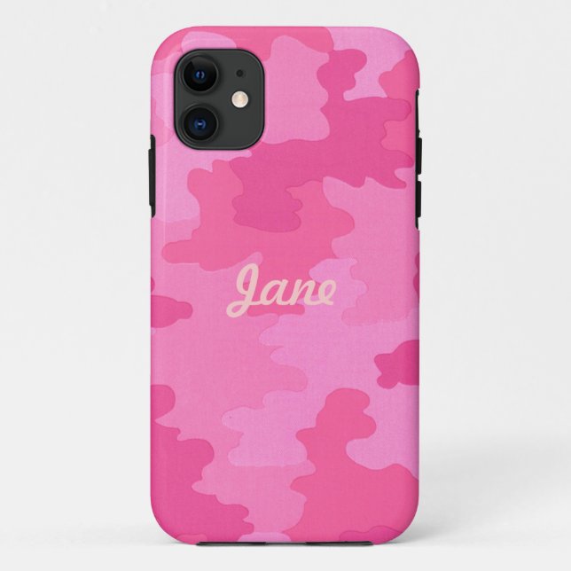 Personalise Hot Pink Camouflage iPhone 5 Case (Back)