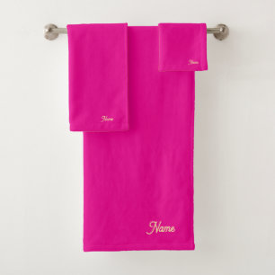 Personalise Hot Pink  Gift Personal      Bath Towel Set