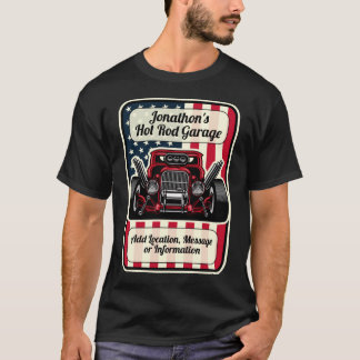 Personalise Hot Rod Garage Custom Classic Car T-Shirt