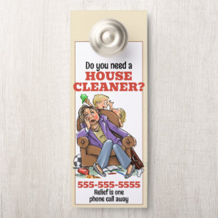 Personalise Housecleaner Promo Flyer Housecleaning Door Hanger