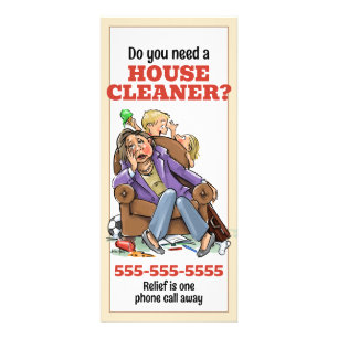 Personalise Housecleaner Promo Flyer Housecleaning Rack Card