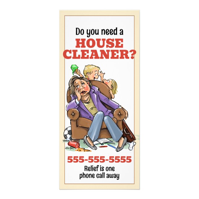 Personalise Housecleaner Promo Flyer Housecleaning Rack Card (Front)