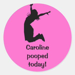 Personalise I Pooped Today with a Name Unique Gift Classic Round Sticker