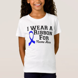 Personalise I Wear a Blue Ribbon T-Shirt
