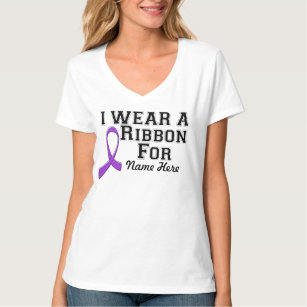 Personalise I Wear a Purple Ribbon T-Shirt