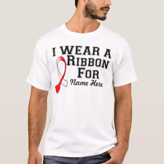 Personalise I Wear a Red and White Ribbon T-Shirt