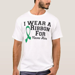 Personalise I Wear an Emerald Green Ribbon T-Shirt
