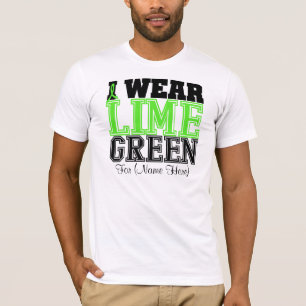 Personalise I Wear Lime Green Ribbon Lymphoma T-Shirt