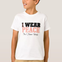 Personalise I Wear Peach Ribbon Uterine Cancer