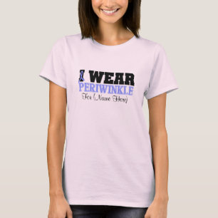 Personalise I Wear Periwinkle Stomach Cancer T-Shirt
