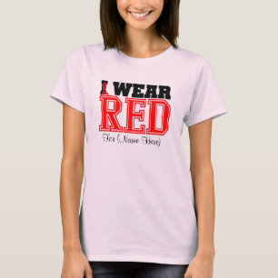 Personalise I Wear Red Blood Cancer T-Shirt