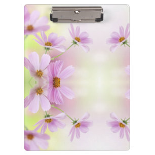 Personalise Image & Pink Flower Watercolor Clipboard