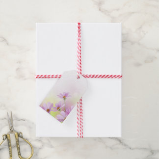 Personalise Image & Pink Flower Watercolor Gift Tags