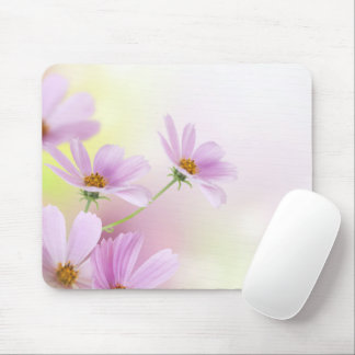 Personalise Image & Pink Flower Watercolor Mouse Mat