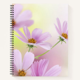 Personalise Image & Pink Flower Watercolor Notebook