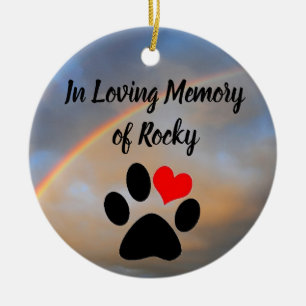 Personalise in loving memory of cat or dog ceramic tree decoration