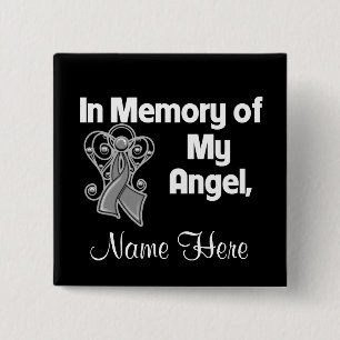 Personalise In Memory of My Angel Brain Cancer 15 Cm Square Badge