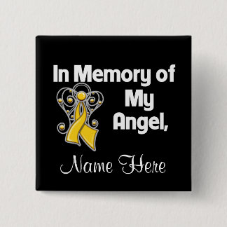 Personalise In Memory of My Angel Childhood Cancer 15 Cm Square Badge