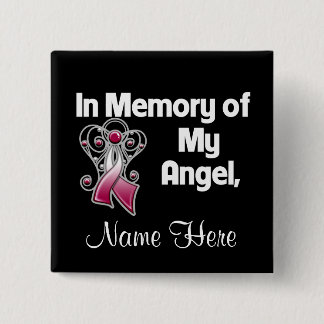 Personalise In Memory of My Angel Head Neck Cancer 15 Cm Square Badge