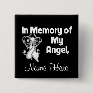 Personalise In Memory of My Angel Lung Cancer 15 Cm Square Badge