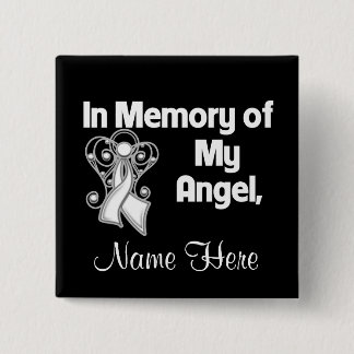 Personalise In Memory of My Angel Lung Cancer 15 Cm Square Badge