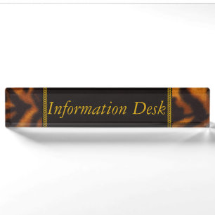 Personalise Information Pattern Tiger Stripes Art Nameplate
