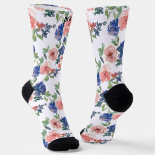 Personalise Initials Multicolor Pink Purple Green  Socks