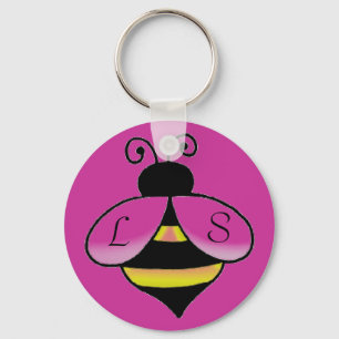 Personalise Initials / Name Cute Bee Keychain