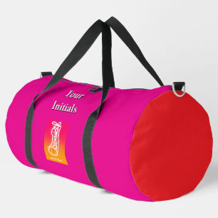 Personalise Initials Pink + Red HighTop Sneakers Duffle Bag