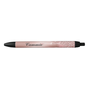 Personalise Ink Pen - Rose Gold Glitter Drip