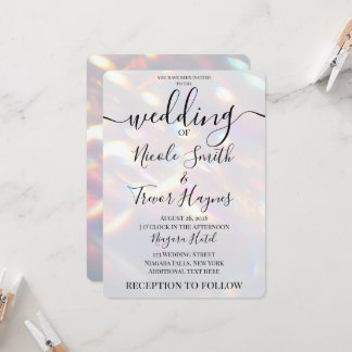 Personalise: Iridescent Lights Wedding Invitation