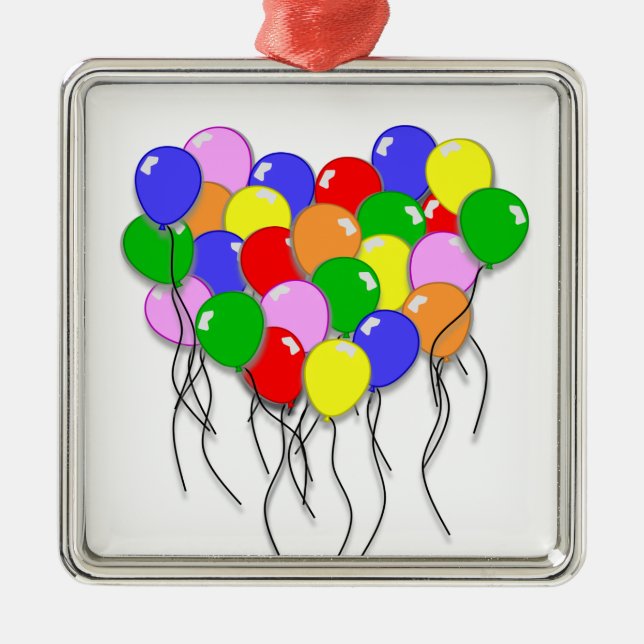 Personalise It - Bunch of Balloons Metal Tree Decoration (Front)