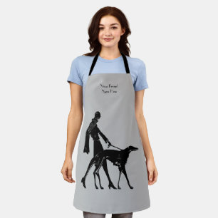 Personalise It Deco Lady and Borzoi Grooming Apron