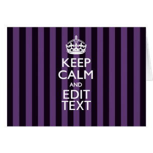 Personalise it Keep Calm Your Text Purple Stripes