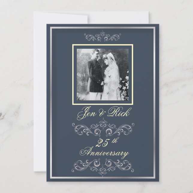 Personalise it! Photo 25th Anniversary/DIY colour! Invitation (Front)