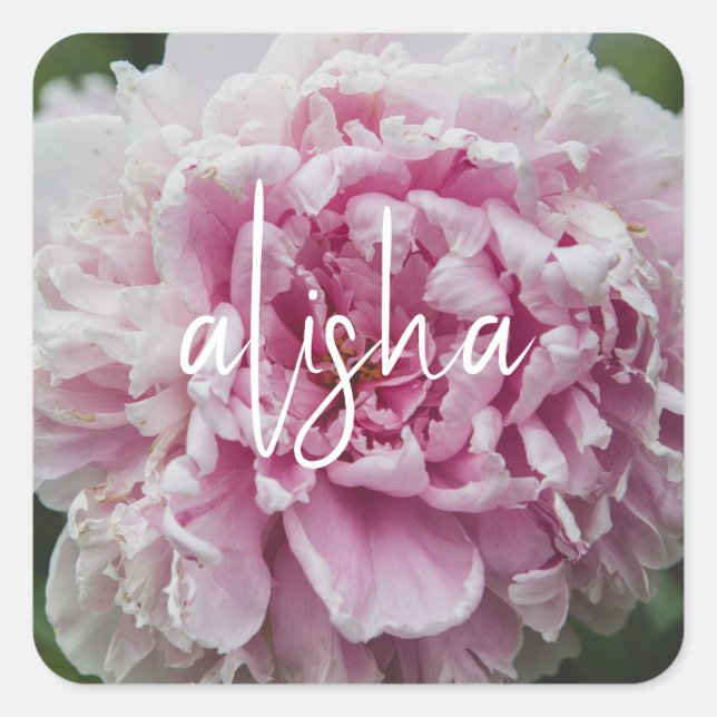 Personalise It!  Pink Peony Floral Stickers (Front)