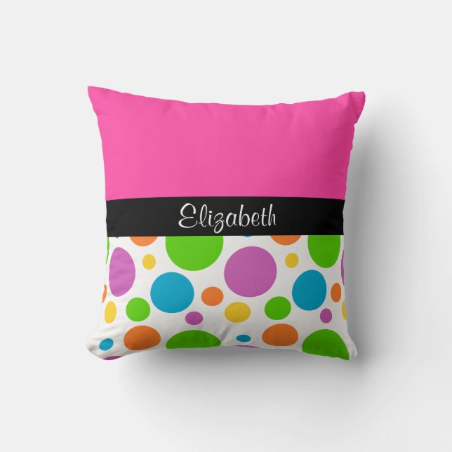 Personalise it - Polka Dot Pattern Cushion (Front)