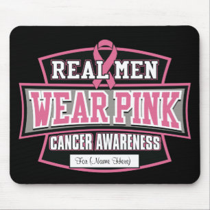 Personalise it REAL MEN WEAR PINK Breast Cancer Mouse Mat