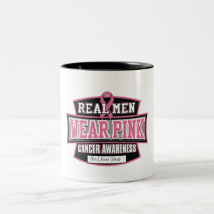 Personalise it REAL MEN WEAR PINK Breast Cancer Two-Tone Coffee Mug