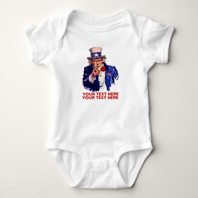 Personalise It Uncle Sam Baby Bodysuit (Front)