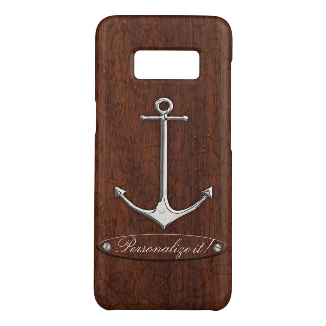 Personalise it! Wet Nautical Mahogany Anchor Steel Case-Mate Samsung Galaxy Case (Back)