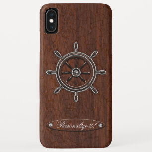 Personalise it! Wet Nautical Mahogany Wheel iPhone XS Max Case