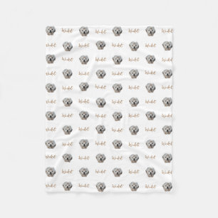 Personalise It! WHITE Pet Photo And Name Fleece Blanket