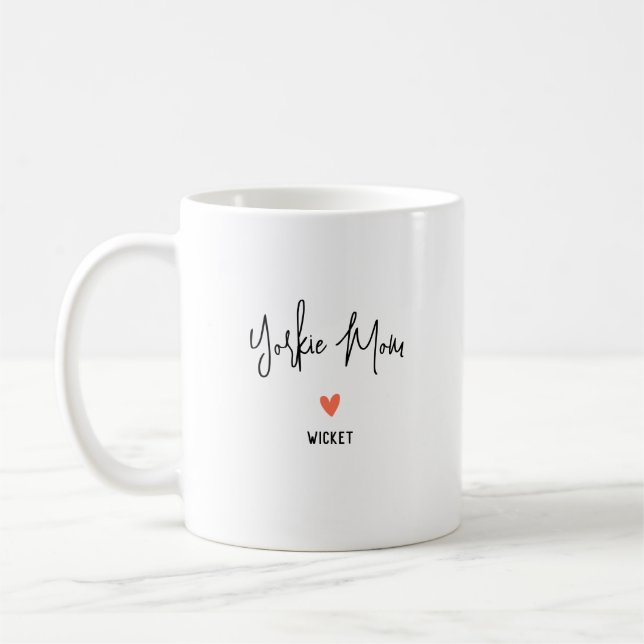 Personalise It! Yorkie Mum 1 Heart Name Coffee Mug (Left)