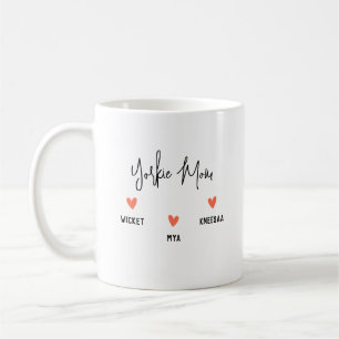 Personalise It! Yorkie Mum 3 Heart Name Coffee Mug