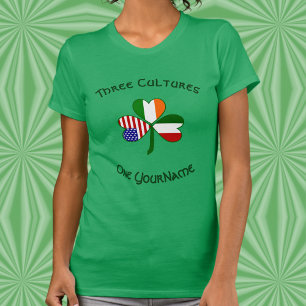 Personalise Italy Ireland USA Shamrock Women's T-Shirt