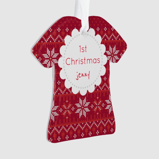 Personalise Jenny's 1st Christmas Photo Ornament (Front)