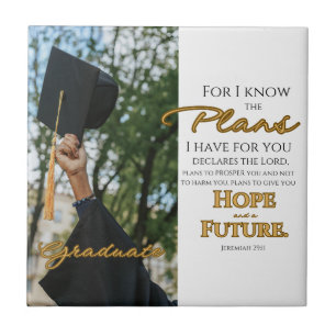 Personalise Jeremiah 29:11 Grad Cap Scripture Tile