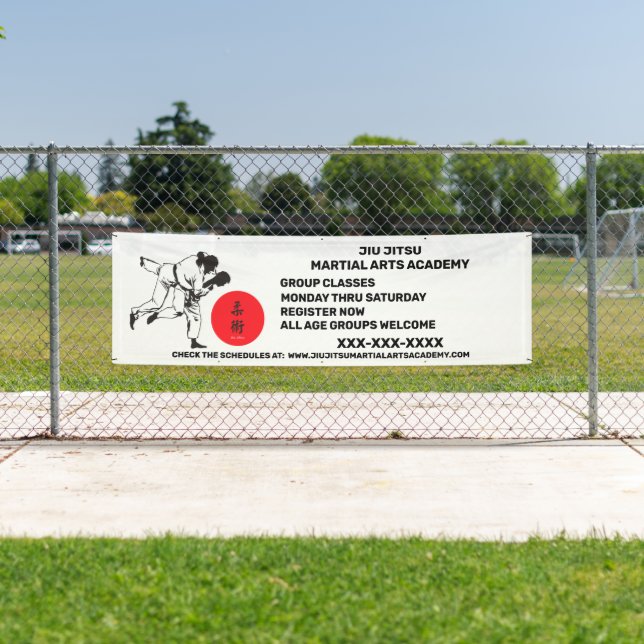 Personalise Jiu Jitsu Martial Arts School Business Banner (Insitu)